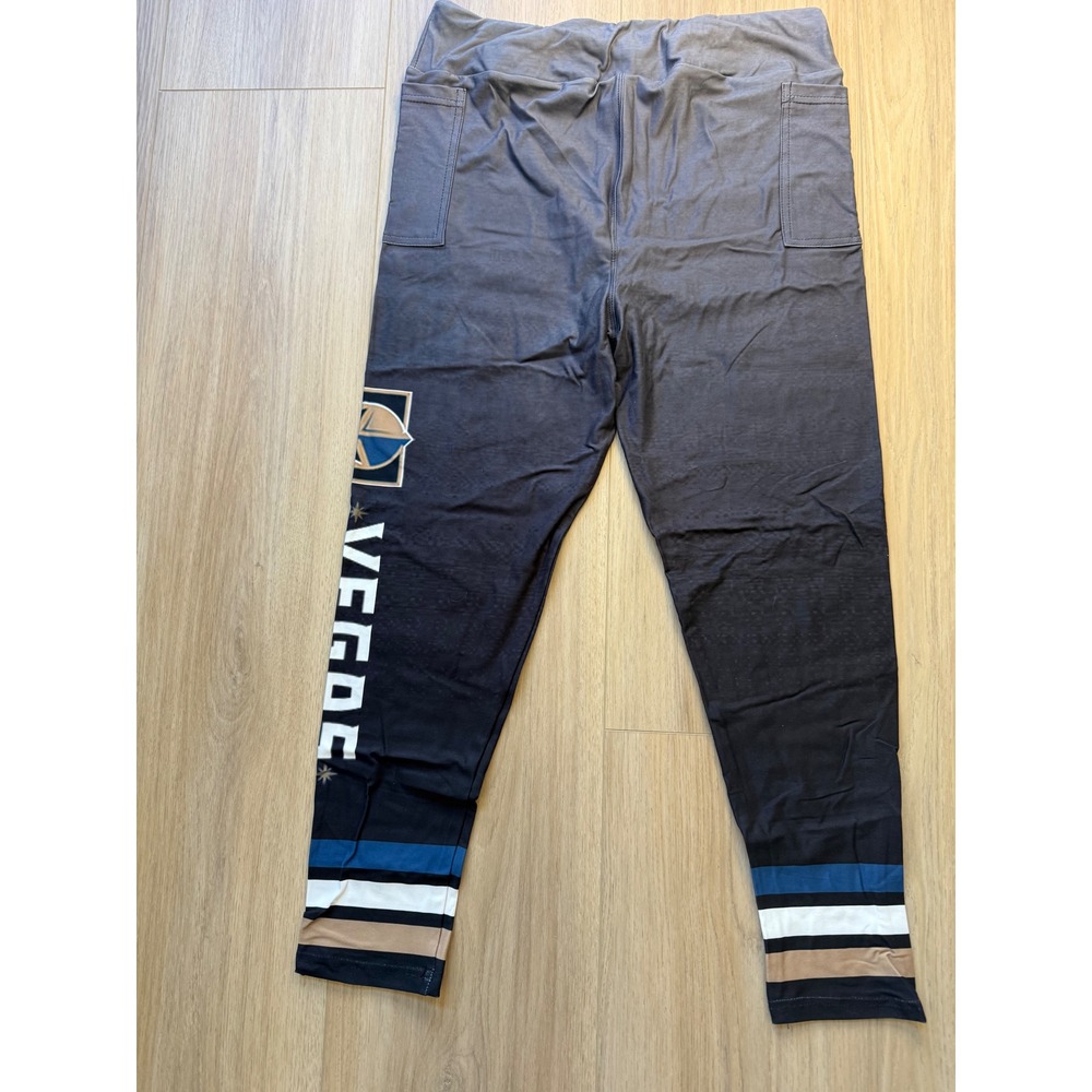 Vegas Golden Knights Womens Graphic Leggings with Pockets Grey Black